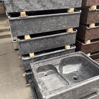 Évier de buanderie en granit naturel pour la décoration extérieure du jardin, lavabo en pierre naturelle pour la maison et l'hôtellerie