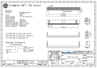 2,54mm 6/8/10/12/14/16/18/20/24/26/30/34/40/44/50/64 Pin FC IDC Buchsenleiste Steckverbinder 1,27mm Rastermaß Flachkabel