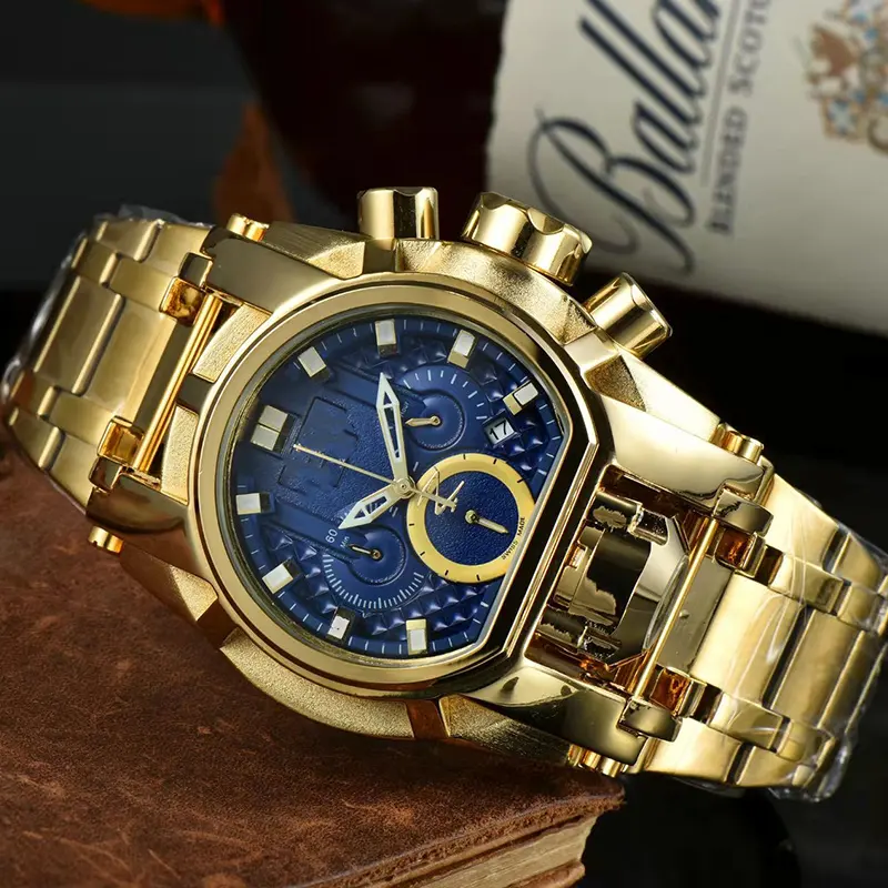 Invict Watch Business High Quality Irregular Shape Quartz Luxury Men's Watch with Compass