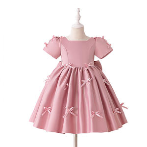 Robe de princesse <span class=keywords><strong>rose</strong></span> à nœud pour fille, idéale pour les spectacles, les fêtes d'anniversaire et le piano - Product Image 5