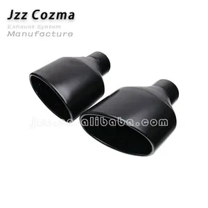 JZZ cozma 1 шт. матовый черный наконечник глушителя 2,5 дюймов Выхлопная Труба овальная для rs a6