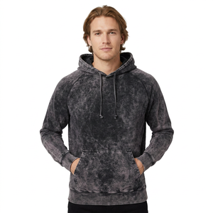 Sudadera con Capucha de Invierno para Hombre, con Bordado Personalizado, Lavado Ácido, Estilo Vintage, con Pedrería, 100% Algodón - Product Image 1