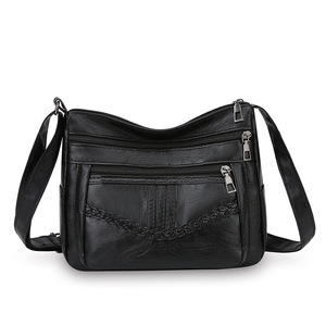 Nuevo estilo de bolso de hombro para mujer, gran capacidad, cuero suave, Retro, multicapa, antirrobo, bandolera para uso diario - Product Image 4