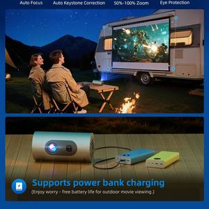 Proyector <span class=keywords><strong>CRT</strong></span> para Exteriores Q8 Transfronterizo, Mini Proyector HD <span class=keywords><strong>1080</strong></span> Portátil 3D Integrado para Cine en Casa y Oficina, Android 11, EE. UU. - Product Image 4