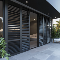 Porte coulissante à persienne pivotante réglable pour l'extérieur personnalisée Panneau à persiennes en aluminium Volet de plantation à persienne solaire