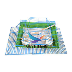 Basit taşınabilir katlanabilir küçük Metal kırmızı mavi kanarya kuş kafesi ile inşa besleyici kupası - Product Image 5