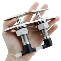 Crampon de mouillage rétractable dissimulé à double pont robuste en acier inoxydable 316 pour traversée de coque marine avec gaine de protection en caoutchouc