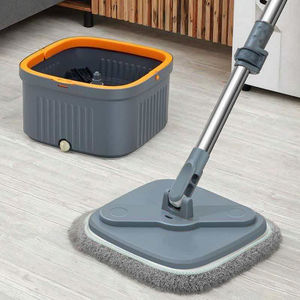 Mopa Doméstica <span class=keywords><strong>de</strong></span> Microfibra <span class=keywords><strong>de</strong></span> Acero, <span class=keywords><strong>de</strong></span> Una Sola Pasada, Manos Libres, Ecológica, Panel Grande, Doble Uso Húmedo/Seco, Separación <span class=keywords><strong>de</strong></span> Aguas Residuales, Rotación y Escurrido - Product Image 1