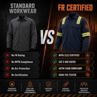 Camisa DE TRABAJO FR antiestática resistente al calor impermeable de primera calidad hecha de algodón/nailon para uso profesional a prueba de arco