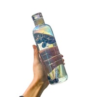 Bouteille à eau en verre 500ml avec manches, pour 1 pièce, Simple, Transparent, à la mode