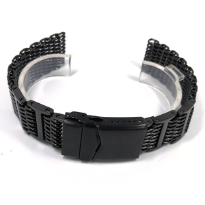 20mm 22mm malla de tiburón hebilla de seguridad ajustable correa de reloj de acero inoxidable de metal - Product Image 5