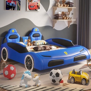 Single Ferrari Sportwagen Bed Voor Jongens Kinderen Getufte Opvouwbare Modulaire Vangrail Slaapkamer Meubelset Voor Kinderen Kamer - Product Image 2