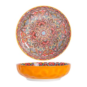 Vajilla de Cerámica Estilo Bohemio, Platos Nórdicos Retro, Plato y Tazón de Cerámica Esmaltada de Lujo Ligero para el Hogar - Product Image 5