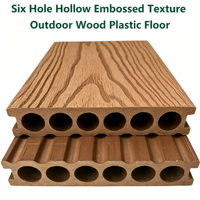 Planche de terrasse composite gaufrée 6 trous creux en bois-plastique, longueur et couleur personnalisables pour patio, jardin, terrasse 4000x150x30mm
