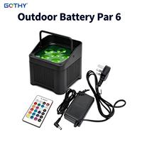 Projecteur LED professionnel d'extérieur 6x15W RGBWA+UV IP65 sans fil à batterie DMX512 avec contrôle à distance par application pour éclairage de scène