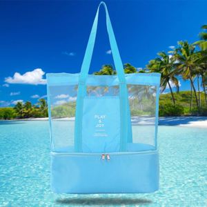 Sac de courses quotidien en maille, sac fourre-tout de plage pliable et imperméable, sac de rangement - Product Image 3