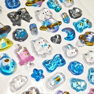 Hojas de Pegatinas de Vinilo 3D con Diseño de Planetas Azules, Lindas y Divertidas para Decorar Diarios y Álbumes de Recortes, Removibles, Resistentes al Agua y Autoadhesivas - Product Image 4