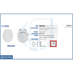 Copriwater Azzurra Jubilaeum per Casa, Quadrato, a Sgancio Rapido, con Cerniera a Espansione a C, Realizzato in PP Resistente, Bidet Elettronico Incluso - Product Image 2