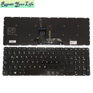 LA Latin Clavier D'ordinateur Portable Rétro-Éclairé pour Toshiba <span class=keywords><strong>Satellite</strong></span> L50-<span class=keywords><strong>B</strong></span> <span class=keywords><strong>L50D</strong></span>-<span class=keywords><strong>B</strong></span> P55W-<span class=keywords><strong>B</strong></span> S50-<span class=keywords><strong>B</strong></span> P55W-B5224 P55W-B5318 L50-C AEBLYG00110 Noir - Product Image 2