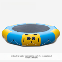 Trampolines et matelas gonflables flottants bleus pour parcs aquatiques pour enfants - Matériau PVC, marque privée, utilisation extérieure