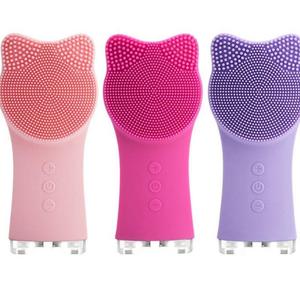 <b>Mini</b> Silicone Facial Cleansing Brush <b>Vibration</b> Face Scrubber Deep Cleansing Cat-ear-shaped Cleaning Brushes - Product Image 4