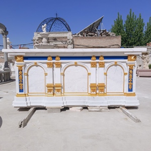 Table d'autel <span class=keywords><strong>en</strong></span> marbre sculpté à la main, grande décoration religieuse personnalisée, décoration <span class=keywords><strong>en</strong></span> pierre naturelle sculptée, <span class=keywords><strong>église</strong></span> <span class=keywords><strong>catholique</strong></span>, Shivling, vente - Product Image 3