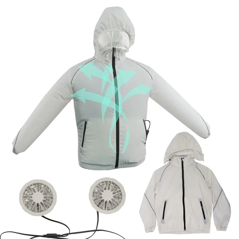 Summer Outdoor Cooling Wear Men Women Jackets Sun Protection Coat ,Electrical Fan Jacket,Air Condition Clothing