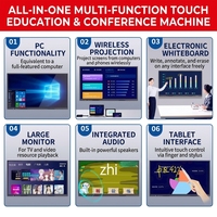 Tableaux interactifs intelligents pour salles de classe AI, écrans plats tactiles 4K de 65, 75, 86, 98 et 110 pouces pour l'enseignement scolaire