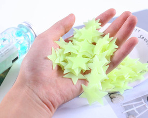Autocollants muraux 3D étoiles de haute qualité, 100 pièces/sac, phosphorescents et fluorescents, pour la décoration de chambre d'enfant et de la maison - Product Image 4