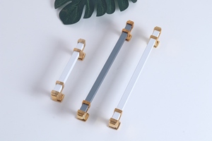 Modern stil altın plastik bacak mutfak yatak odası banyo daire çekmeceler için alüminyum kabin kolları siyah dolap kolları - Product Image 4