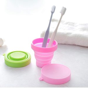 Xách tay Silicone ráp cup nhỏ gọn, tái sử dụng cấp thực phẩm gấp Mug với nắp uống Bộ - Product Image 5