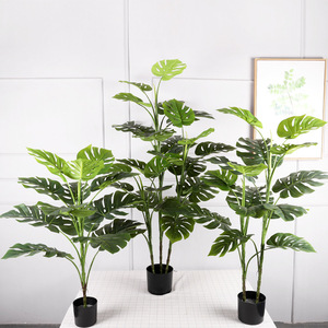 <b>Artificial</b> Monstera Deliciosa Plant Large Size Indoor Decorative Green Plant For Living Room Scandinavian Style Foliage Design - Product Image 1