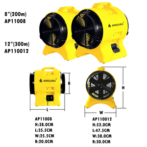Airguru 12inch 300mm không khí di động mover Quạt Thông Gió Trục nhựa <span class=keywords><strong>Typhoon</strong></span> Blower <span class=keywords><strong>Turbo</strong></span> ống thông gió - Product Image 2