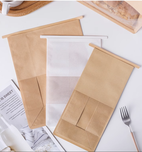 Bolsa de <span class=keywords><strong>pan</strong></span> de panadería <span class=keywords><strong>casera</strong></span>, bolsa de <span class=keywords><strong>pan</strong></span> de <span class=keywords><strong>levadura</strong></span>, tira de lazo de estaño, bolsa de donas de caramelo <span class=keywords><strong>para</strong></span> galletas de cafetería con ventana transparente - Product Image 4