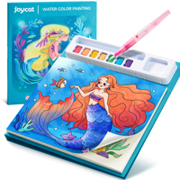 Ensemble de peinture à l'aquarelle magique Joycat avec pinceaux en plastique et livre de dessin pour enfants