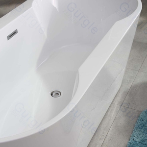 Vente chaude Blanc Ovale Design Autoportant Whirlpool Acrylique <span class=keywords><strong>Baignoire</strong></span> <span class=keywords><strong>Baignoire</strong></span> En Pierre Artificielle Pour Appartement Hôtel - Product Image 5