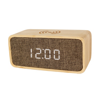 Aangepaste Led Houten Tafel Wekker Decor Voice Magnetische Draadloze Opladen Keuken Smart Tafel Klokken Voor Telefoon
