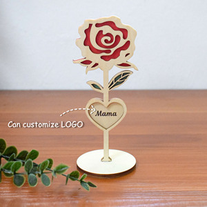Laser Cut Mother's Day Valentine's Day Table Decoration Wooden Roses Can Be Customized LOGO Wedding <b>Memorial</b> <b>Gift</b> for Mother - Product Image 3