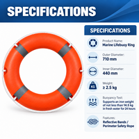 Bouée de sauvetage marine 2,5 kg en PE, bouée de sécurité 14 kg de flottabilité, bouée de sauvetage réfléchissante pour bateau
