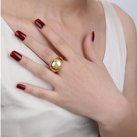 16mm Breite Glatte Kuppel band ringe Breiter Spiegel Poliert Chunky Punk Vergoldete Messing ringe Minimalisti scher Schmuck für den täglichen Gebrauch