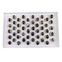 2024 Vente en Gros Bagues en Alliage Argent Vieilli Style Punk pour Homme Grandes Tailles avec Agate Noire Coupe Ovale et Pierres Massives