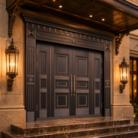 Système de Porte en Cuivre Majestueux avec Charnières Décoratives pour Club de Golf, Manoir