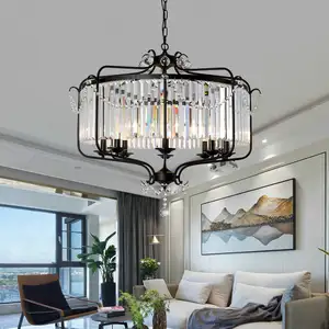 Cheap vintage indoor home bedside crystal decorative hanging lamp chandelier