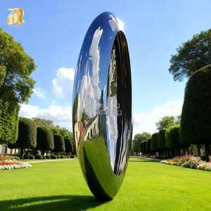 Herlange Moderne Kunst Grote Roestvrijstalen Ovale Sculptuur Voor Openlucht Openbaar Park Landschapsdecoratie - Product Image 1