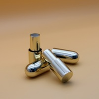 Tube de rouge à lèvres en aluminium/plastique de qualité supérieure, modèle BL7332, finition dorée brillante, design capsule, pour marque privée