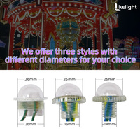 Lumière LED RGB à cabochon de 26 mm, étanche IP67, 3 LED SMD5050 UCS1903 WS2811 pour l'éclairage des parcs d'attractions et des fêtes foraines (OEM OMD)