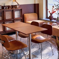 Table et chaise de salle à manger pliantes contemporaines minimalistes pour usage commercial, restaurant occidental, couleur noyer