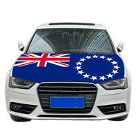 Drapeau de couverture de capot de voiture des îles Cook drapeau de couverture de moteur de voiture vente en gros tissu élastique personnalisé vente directe d'usine