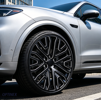 Jantes forgées personnalisées noires brillantes à bords usinés en treillis 18 19 20 21 22 pouces 6x139.7 5x120 5x127 5x130 pour SUV Land Rover