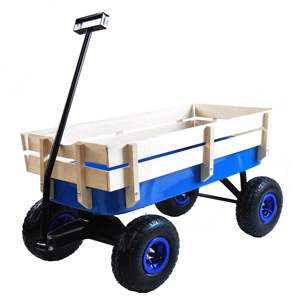 DB Outdoor All-Terrain Wagon with Air Tires <b>Garden</b> <b>Cart</b> with Wood Railing Pulling <b>Cart</b> for <b>Gardens</b> - Product Image 5